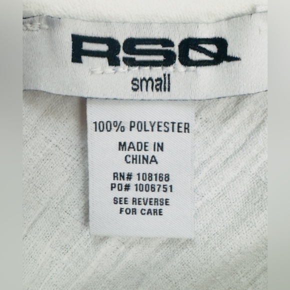 RSQ Flowy White Gauze, Fully Lined Keyhole Back Babydoll Mini Dress. Small - Picture 8 of 8